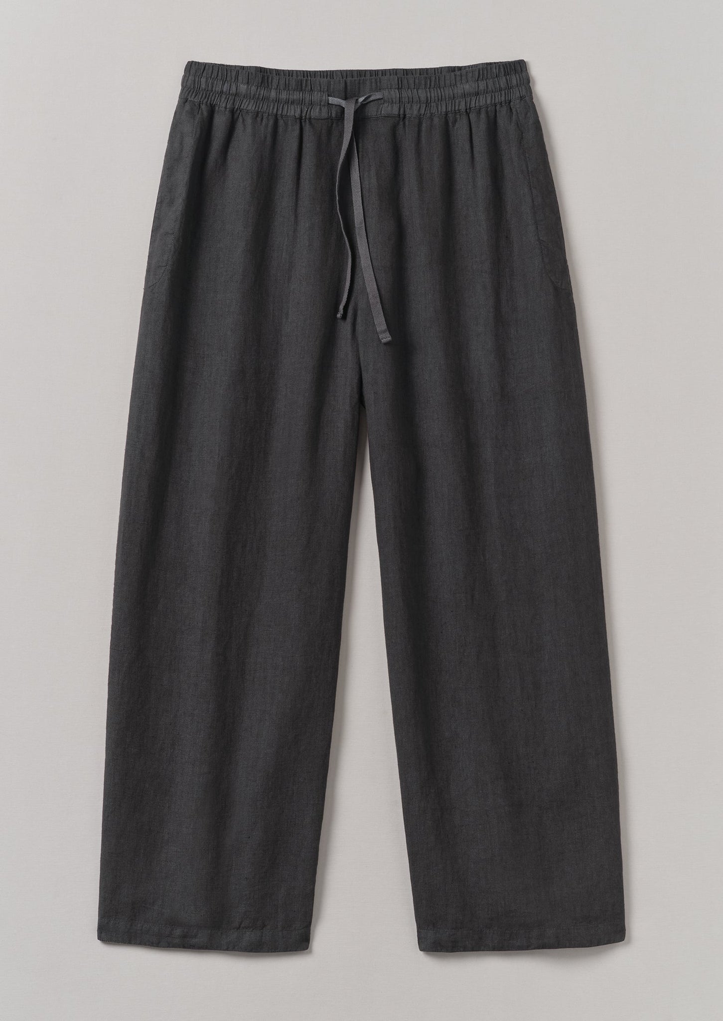 Garment Dyed Linen Drawstring Pants | Black Pepper