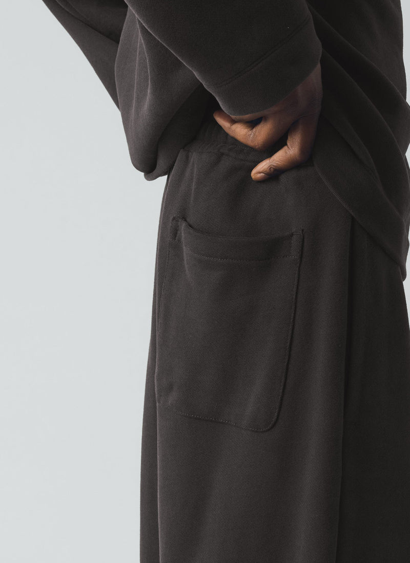 Loopback Jersey Pleated Pants | Black Pepper