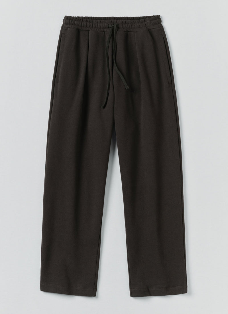 Loopback Jersey Pleated Pants | Black Pepper