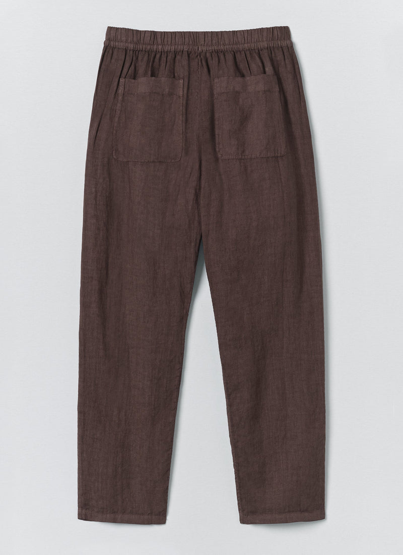Alfie Garment Dyed Linen Pants | Dark Russet