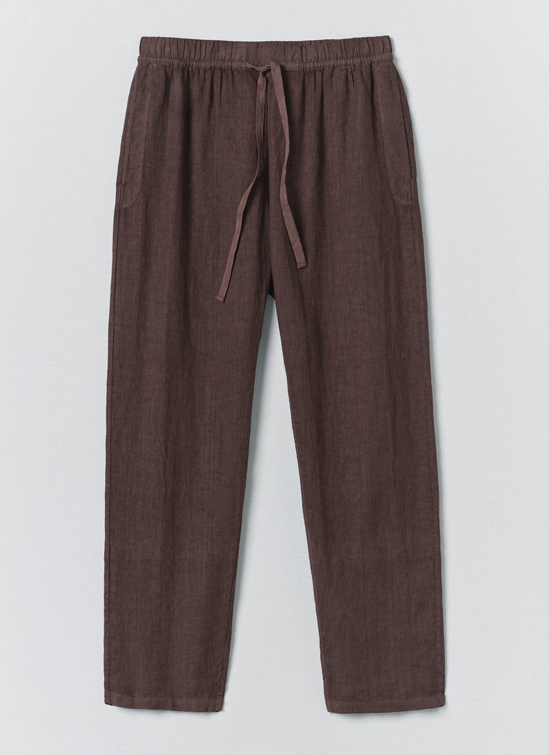 Alfie Garment Dyed Linen Pants | Dark Russet