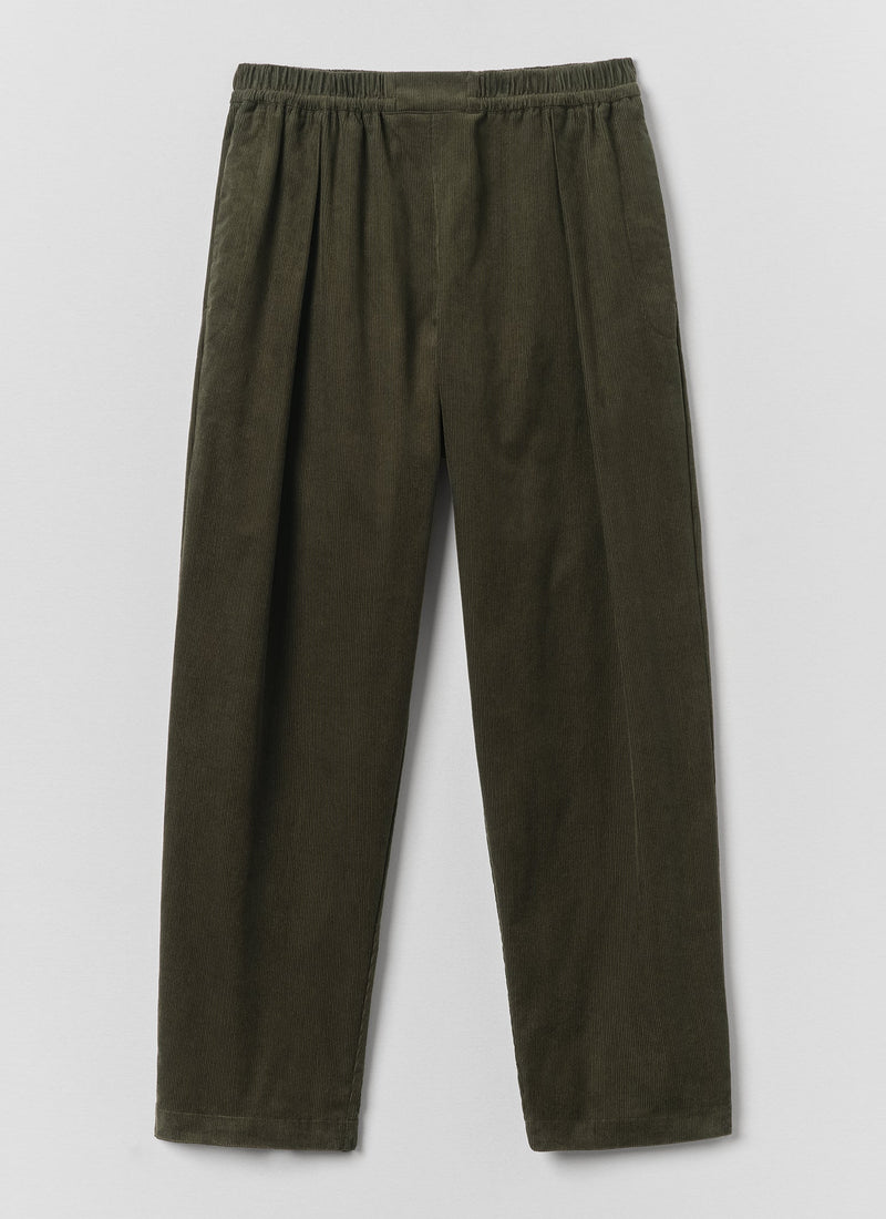 Cord Pleated Pants | Tent Green