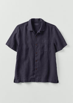 Linen Short Sleeve Shirt | Carmine Blue | TOAST