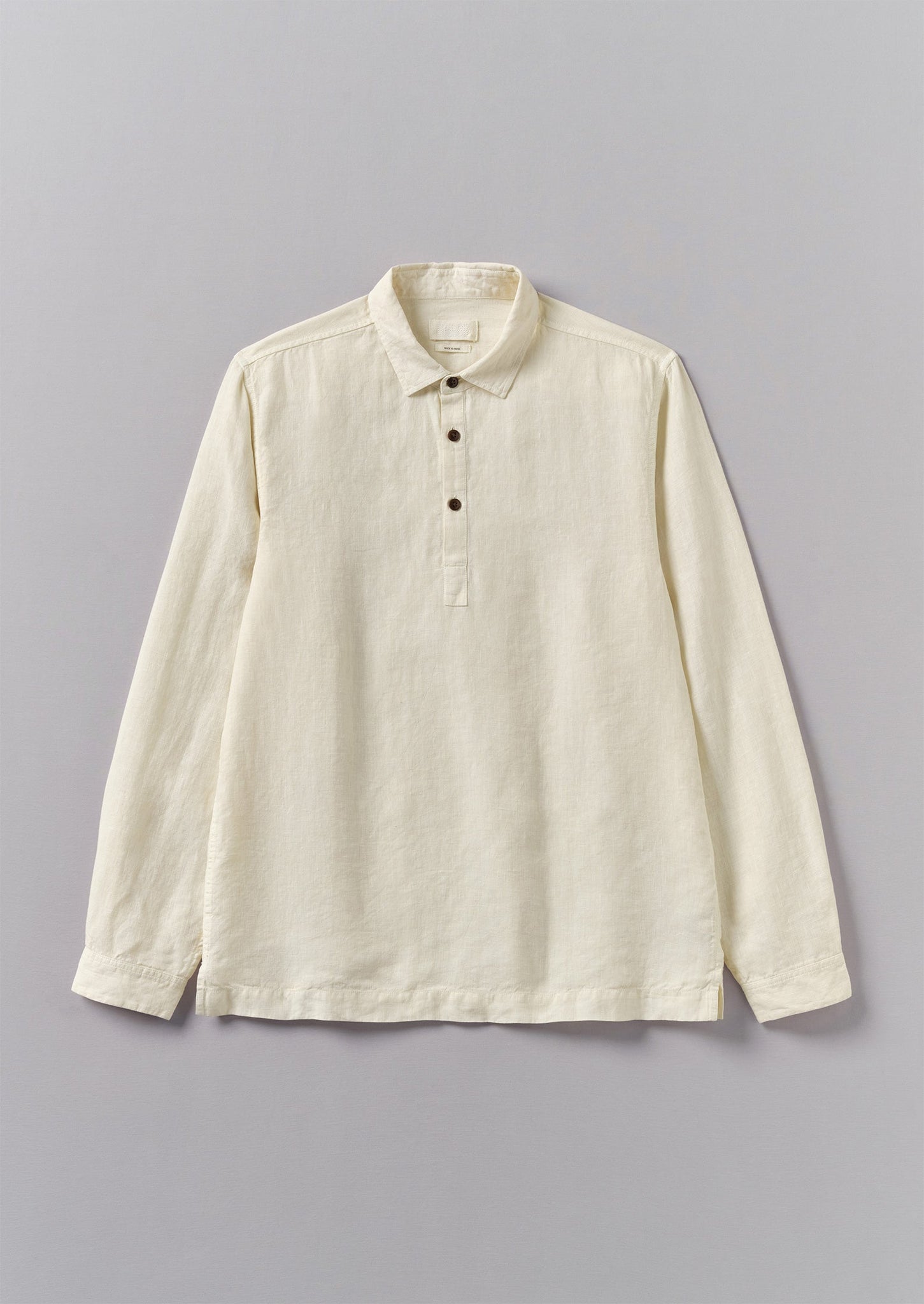 Half Placket Linen Shirt | Parchment