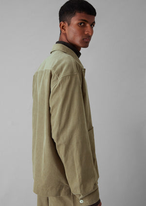 Soft Organic Cord Relaxed Shirt | Green Stone