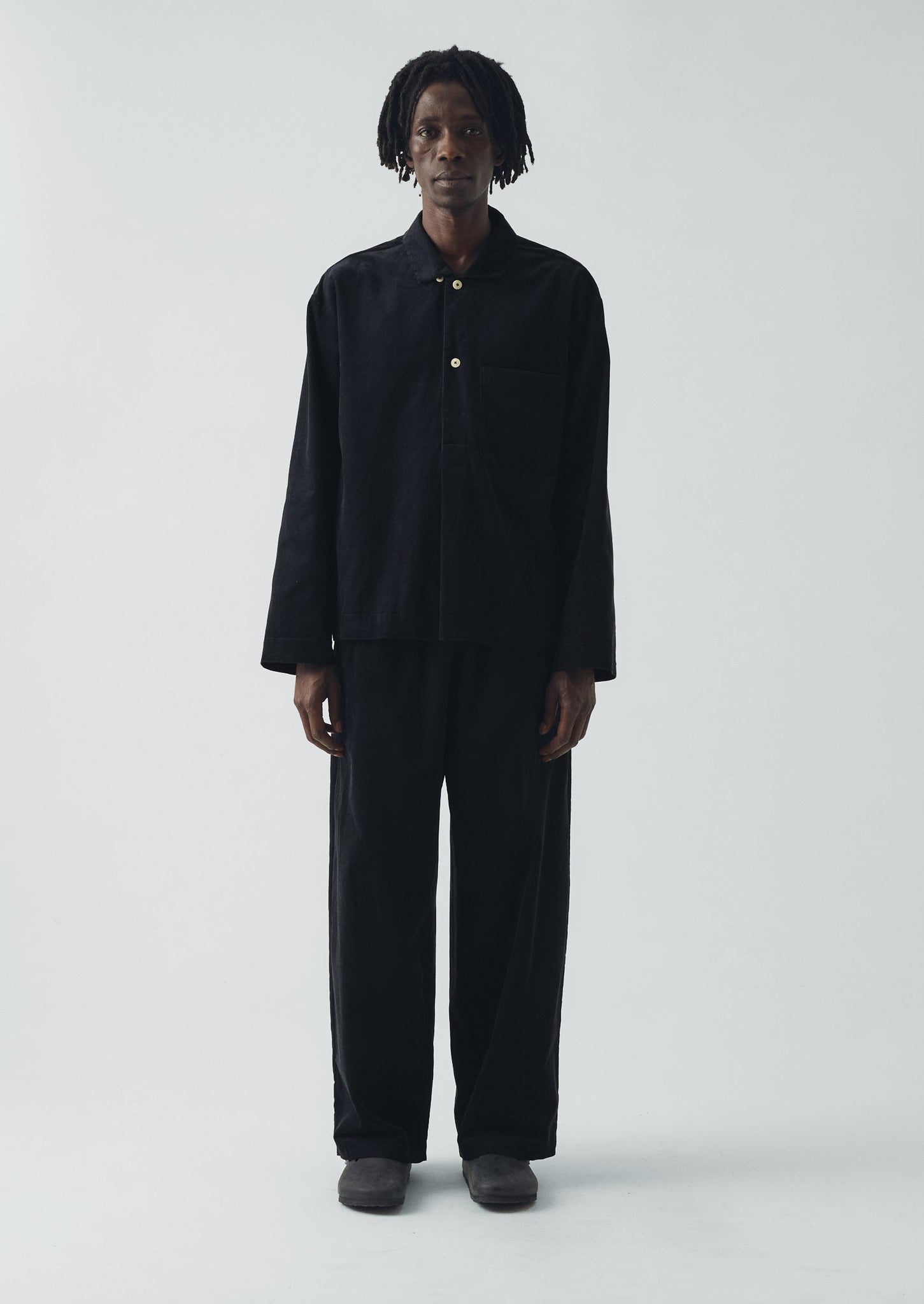 Organic Cord Smock Popover Shirt | Midnight