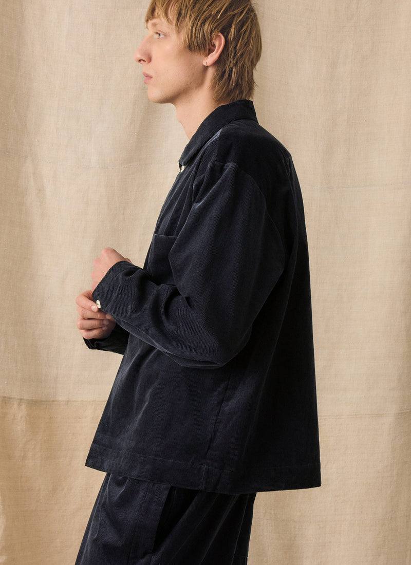 Cord Smock Popover Shirt | Midnight