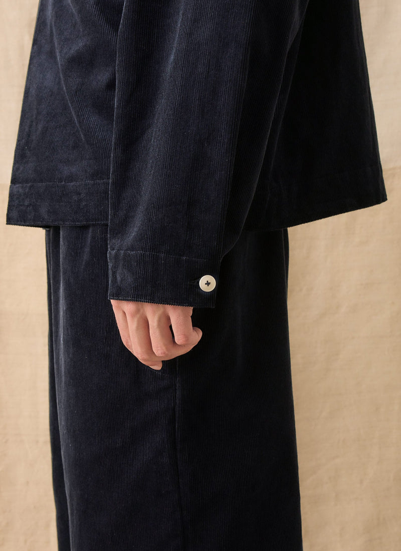 Cord Smock Popover Shirt | Midnight