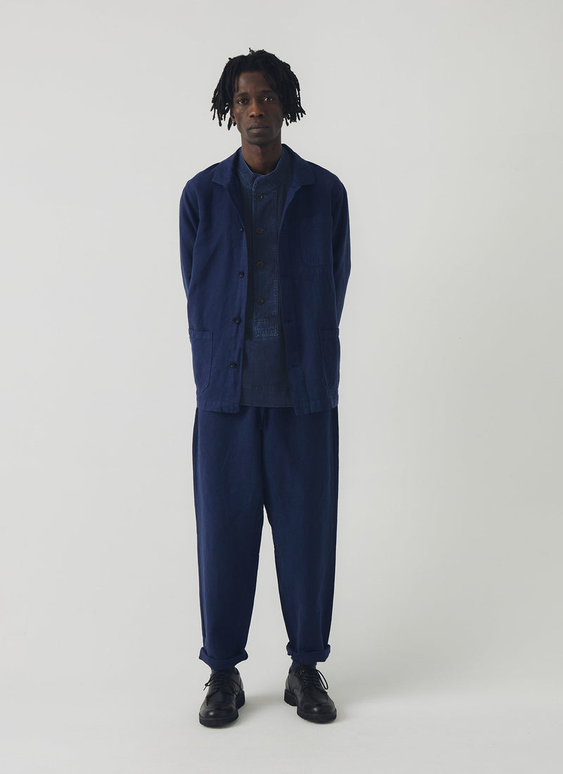 Alfie Garment Dyed Herringbone Pants | Dark Indigo