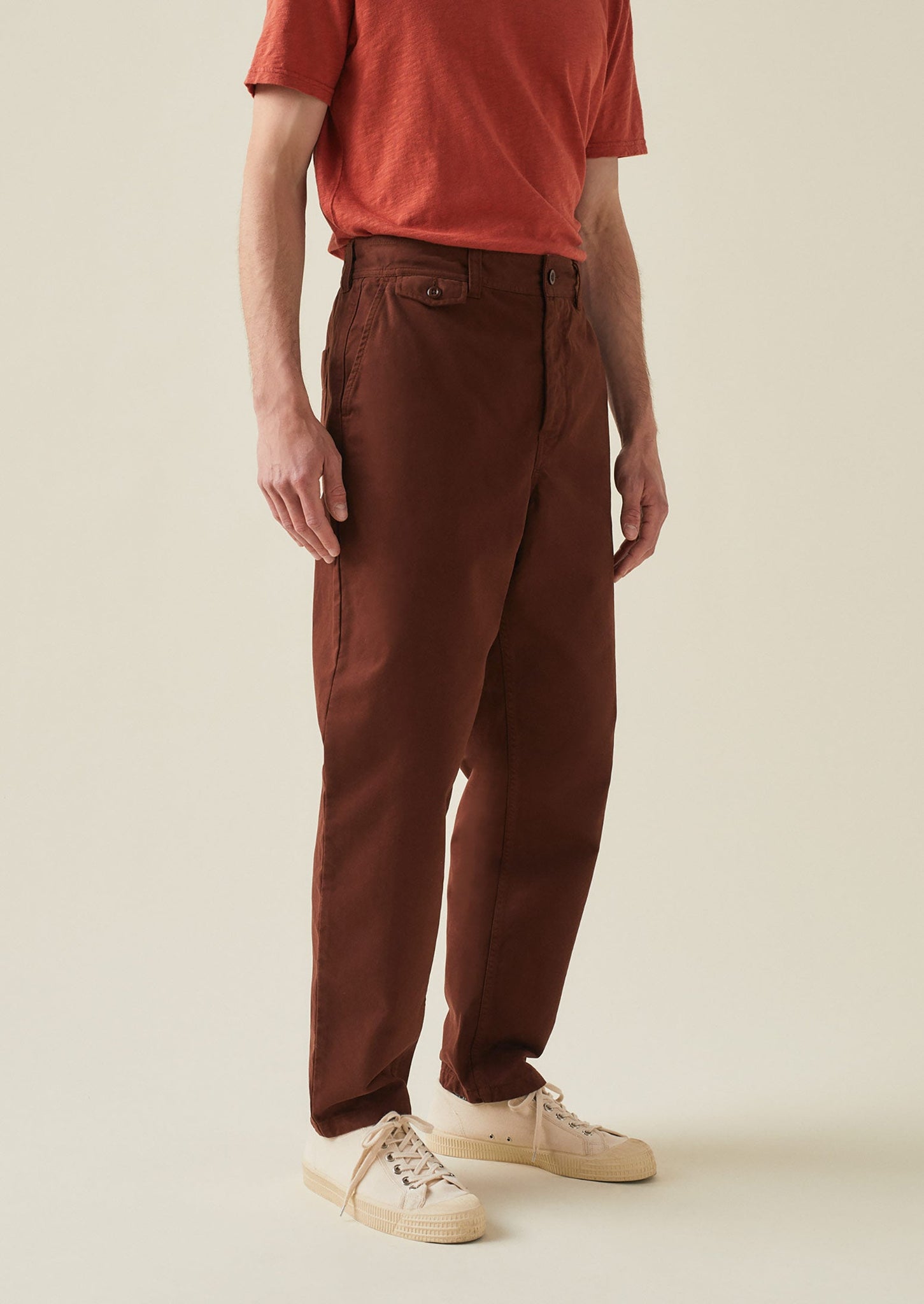 Norv Garment Dyed Tapered Pants | Brown Ochre