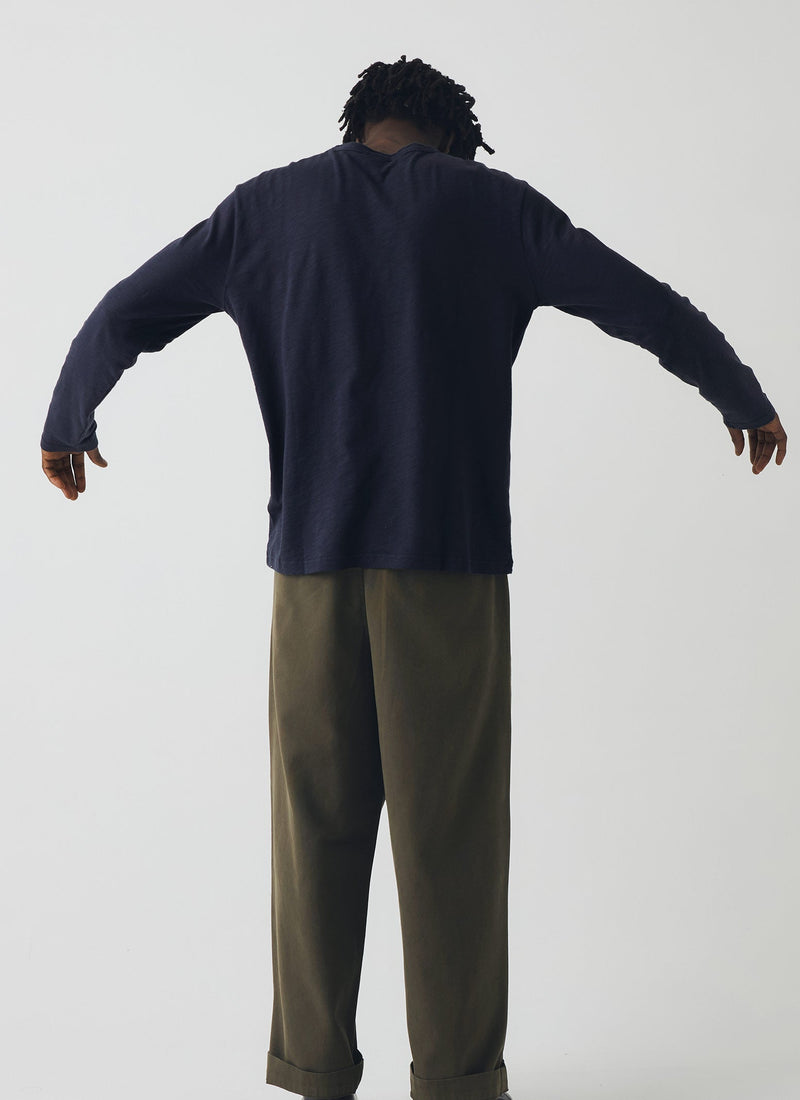 Bill Cotton Canvas Wide Leg Pants | Dark Olive