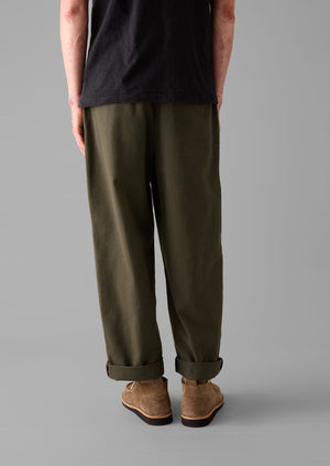 Bill Cotton Wide Leg Pants | Dark Olive