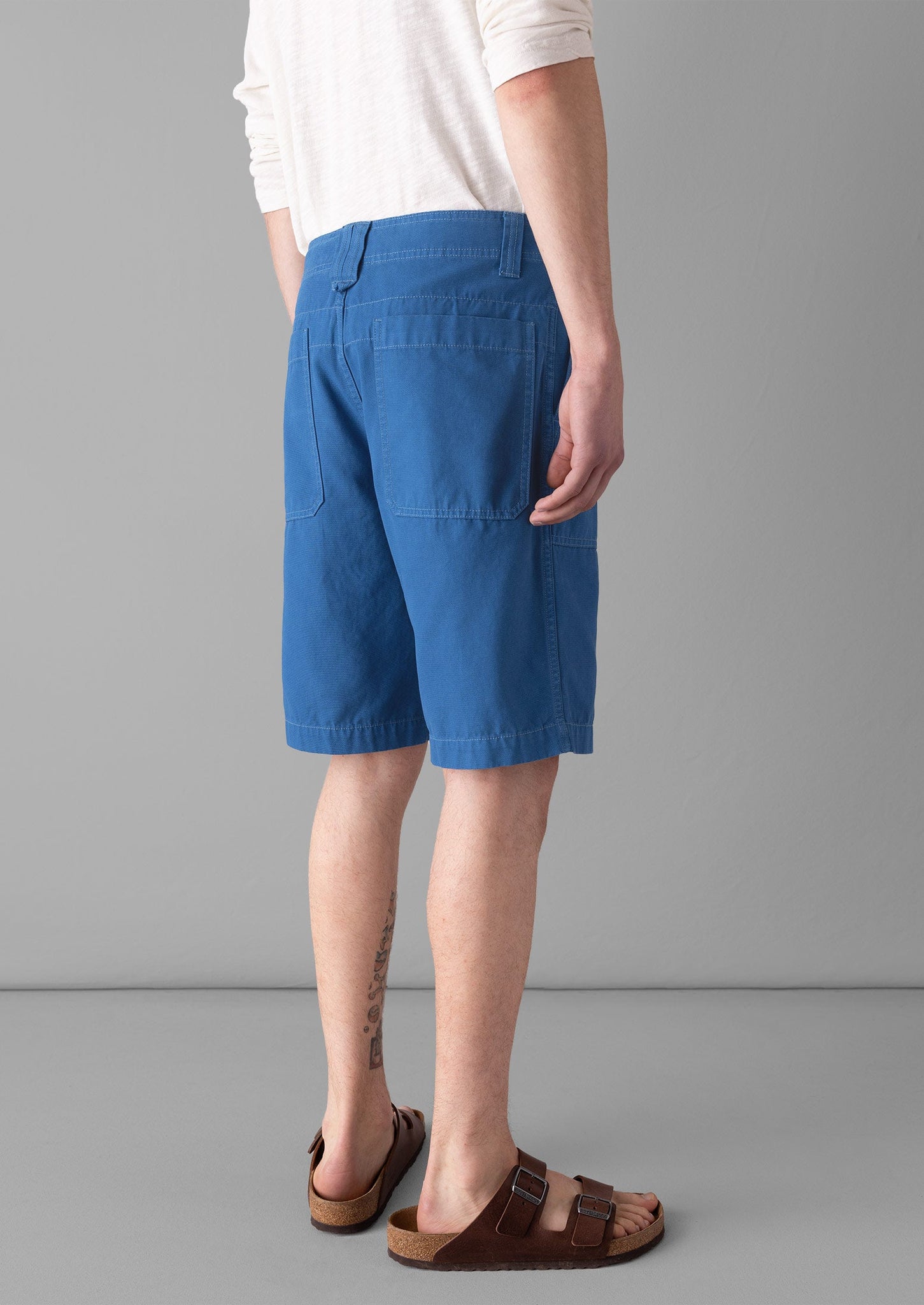 Garment Dyed Cotton Canvas Shorts | Flask Blue