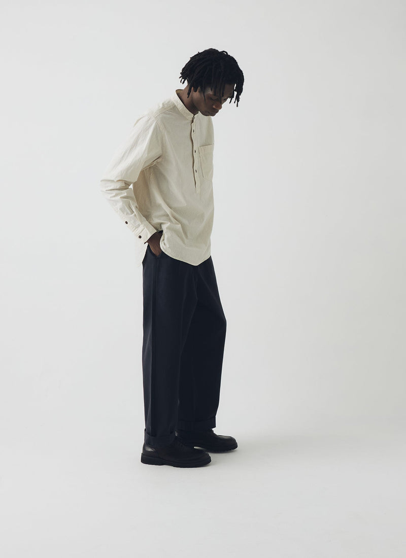Bill Cotton Canvas Wide Leg Pants | Dark Navy