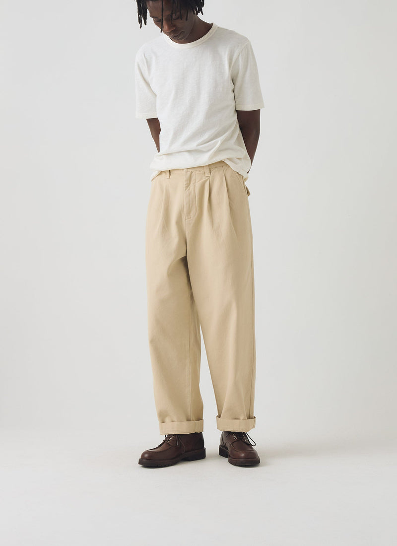Bill Cotton Canvas Wide Leg Pants | Stone