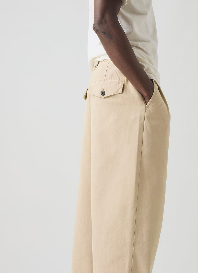 Bill Cotton Canvas Wide Leg Pants | Stone