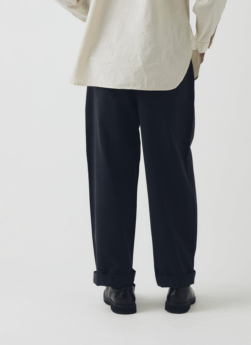 Bill Cotton Canvas Wide Leg Pants | Dark Navy