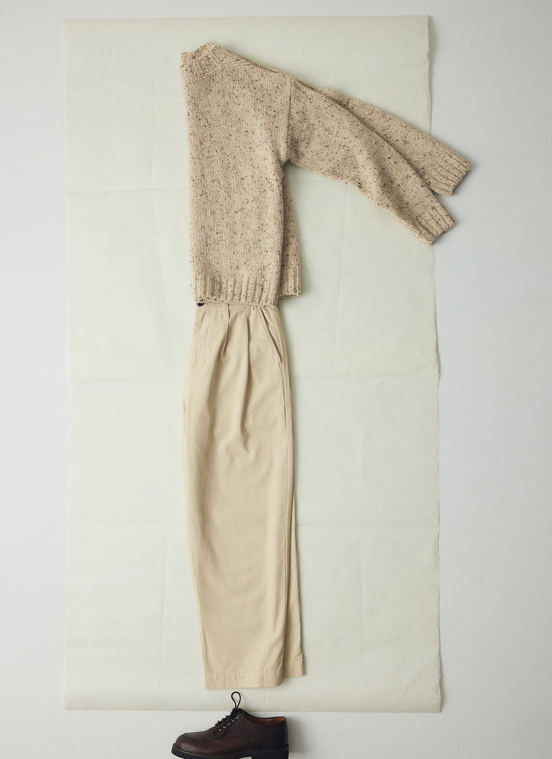 Bill Cotton Canvas Wide Leg Pants | Stone