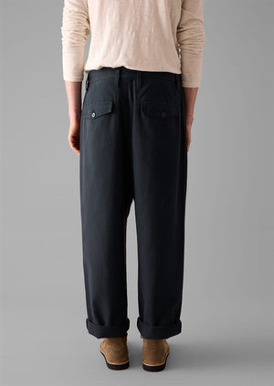 Bill Cotton Wide Leg Pants | Dark Navy