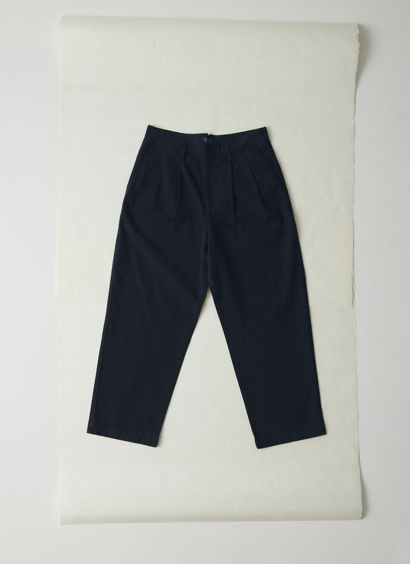 Bill Cotton Canvas Wide Leg Pants | Dark Navy