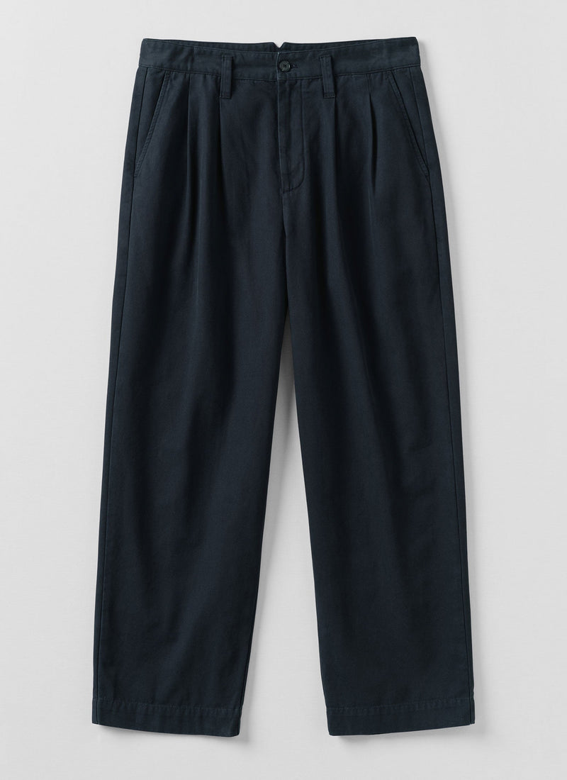 Bill Cotton Canvas Wide Leg Pants | Dark Navy