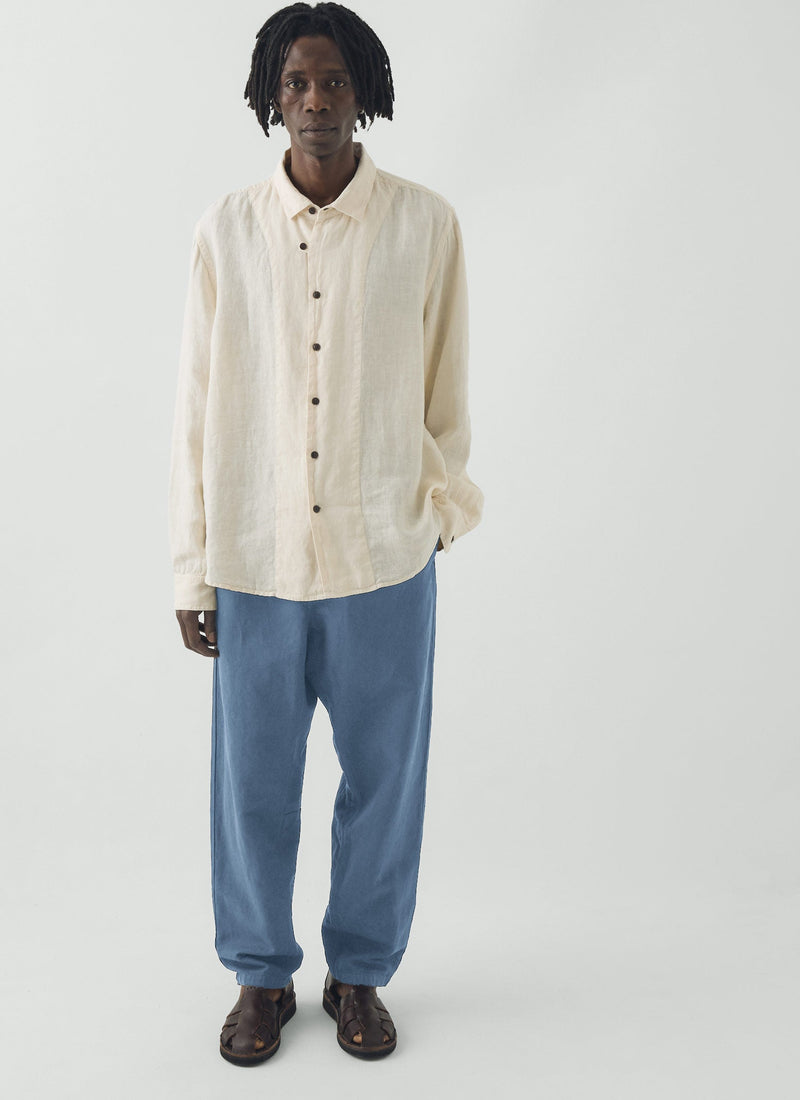 Alfie Garment Dyed Herringbone Pants | Slate Blue