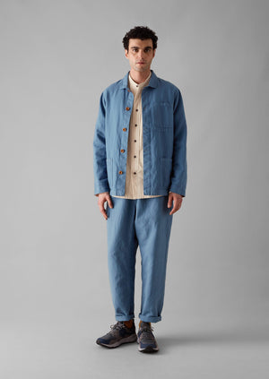 Alfie Garment Dyed Herringbone Pants | Slate Blue