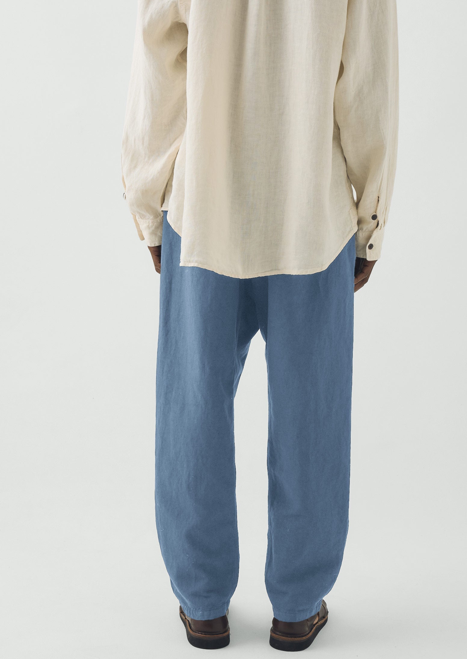 Alfie Garment Dyed Herringbone Pants | Slate Blue | TOAST