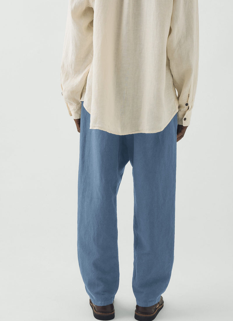 Alfie Garment Dyed Herringbone Pants | Slate Blue