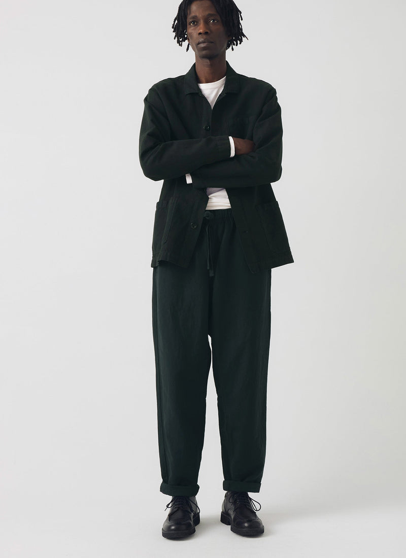 Alfie Garment Dyed Herringbone Pants | Washed Black