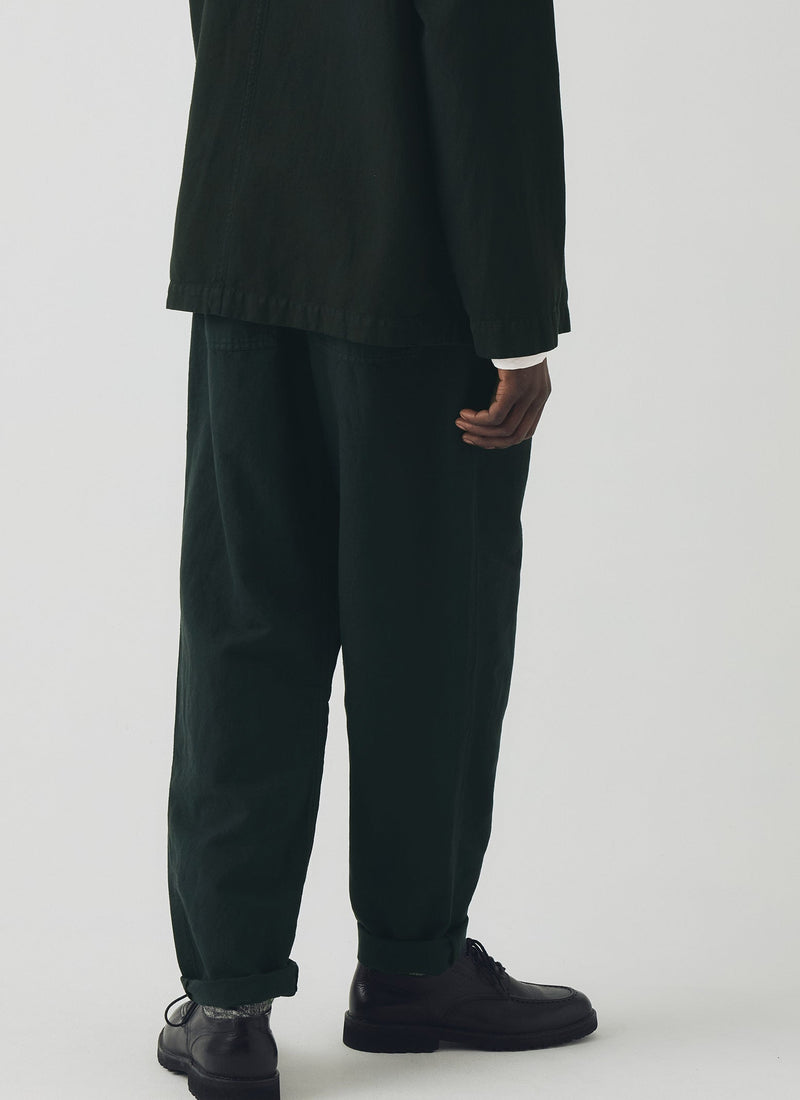 Alfie Garment Dyed Herringbone Pants | Washed Black