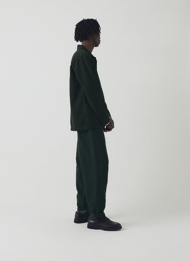 Alfie Garment Dyed Herringbone Pants | Washed Black