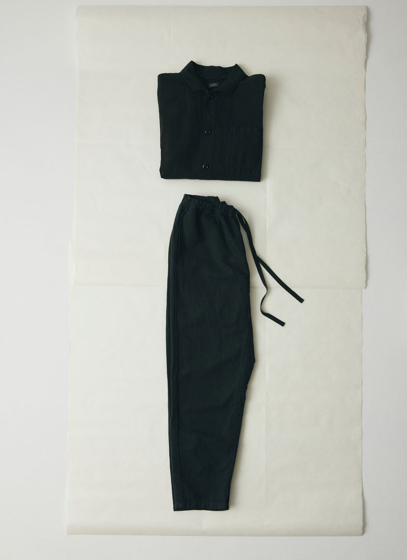 Alfie Garment Dyed Herringbone Pants | Washed Black