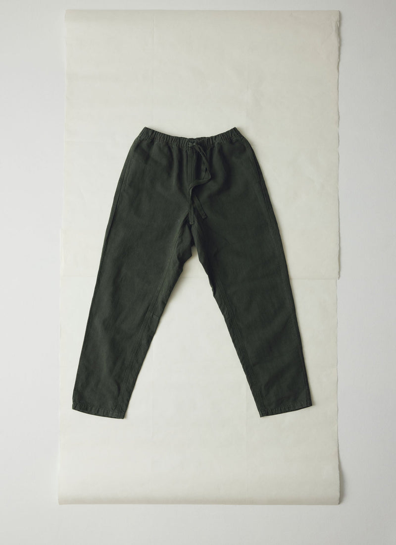 Alfie Garment Dyed Herringbone Pants | Dark Moss