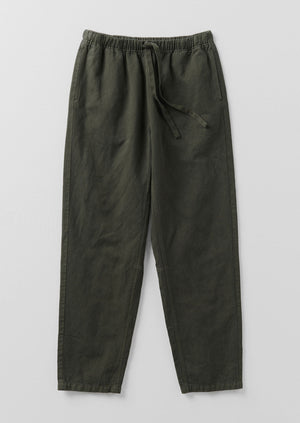 Alfie Garment Dyed Herringbone Pants | Dark Moss