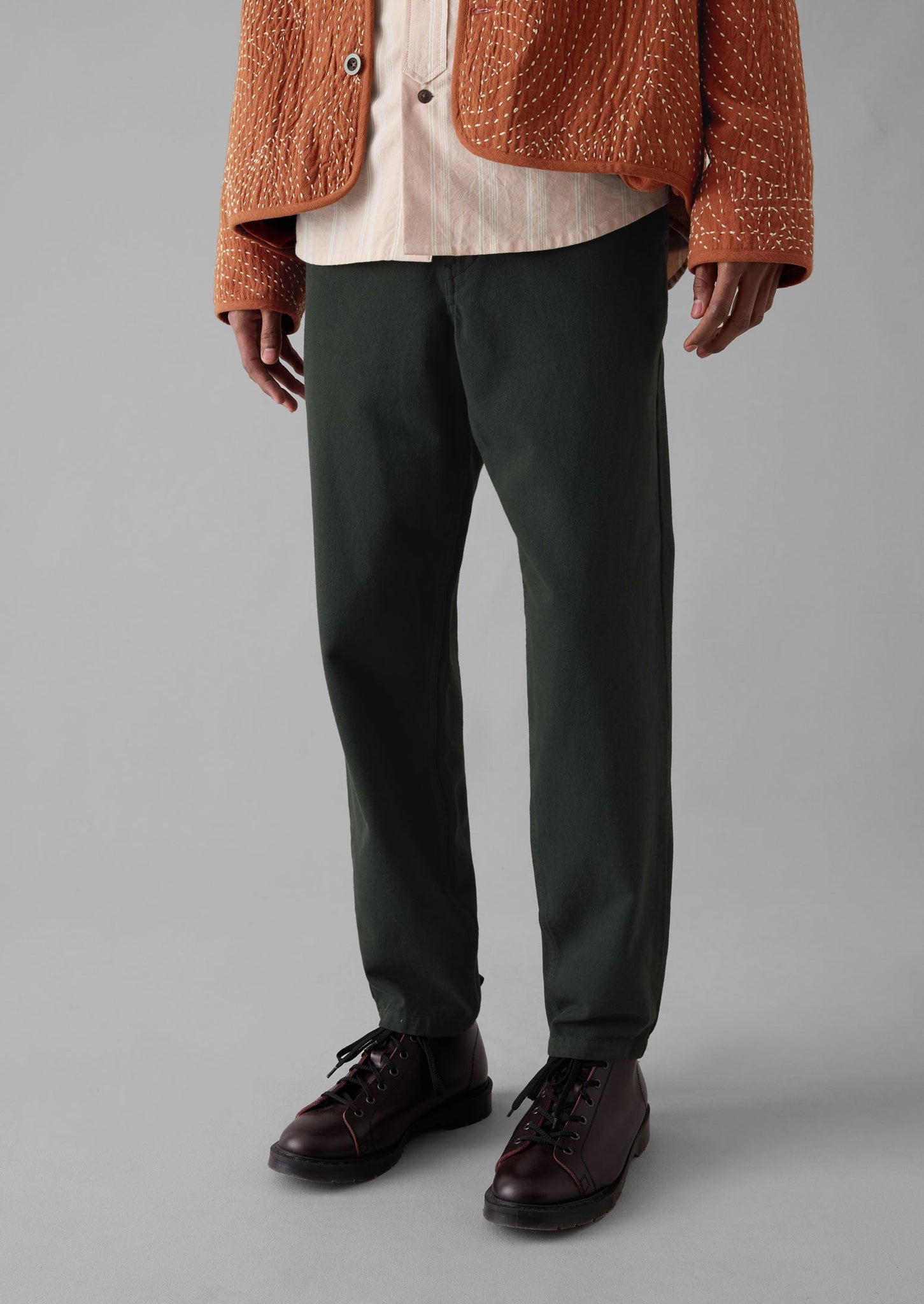 Norv Garment Dyed Tapered Pants | Dark Mineral Green