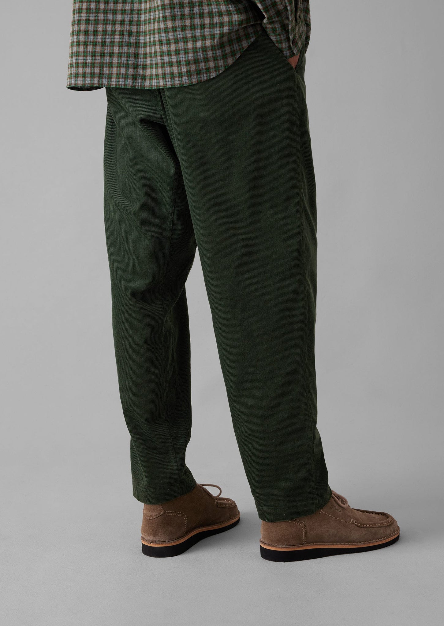 Soft Organic Cord Drawstring Pants | Dark Mineral Green