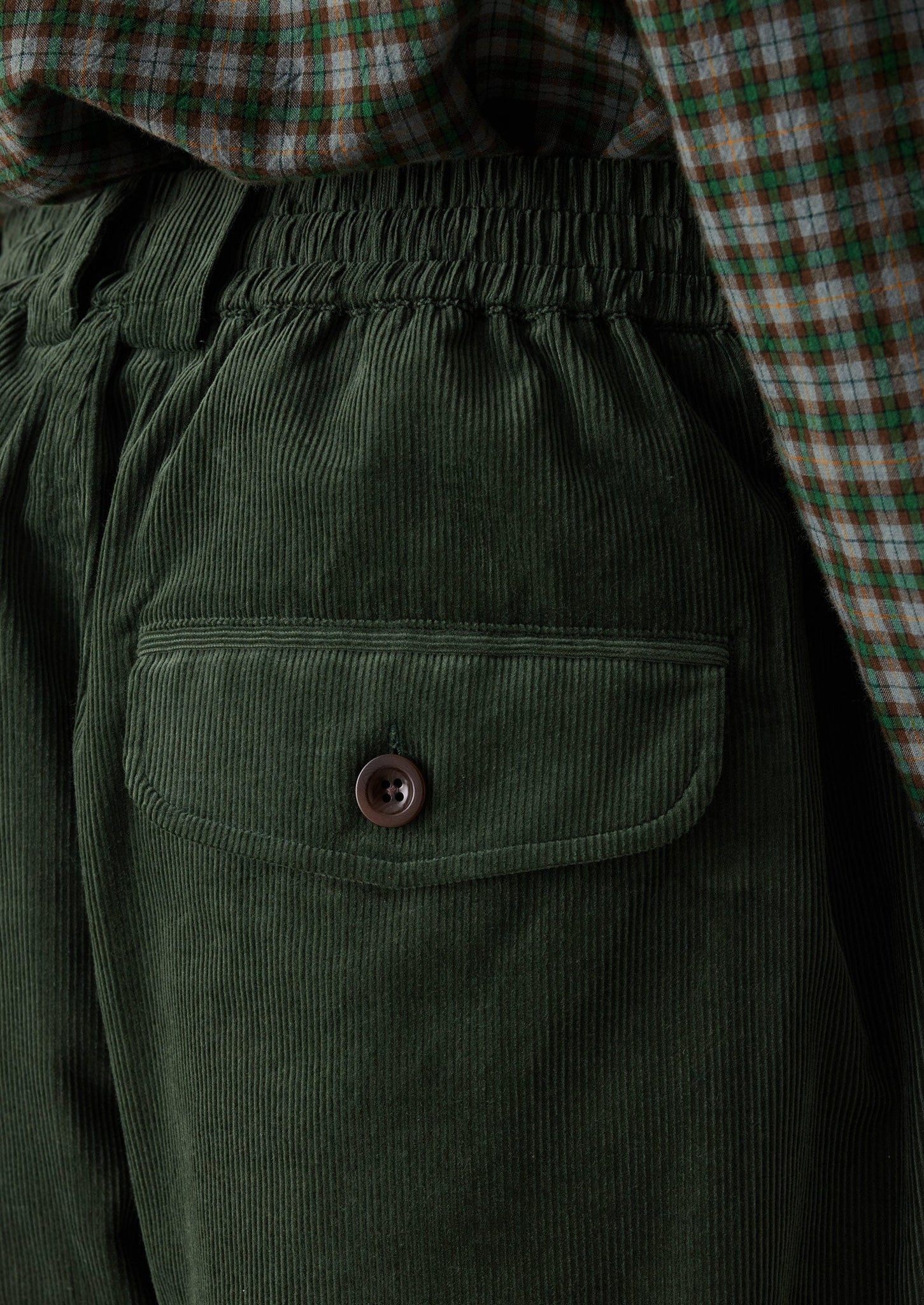 Soft Organic Cord Drawstring Pants | Dark Mineral Green