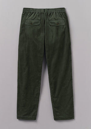 Soft Organic Cord Drawstring Pants | Dark Mineral Green