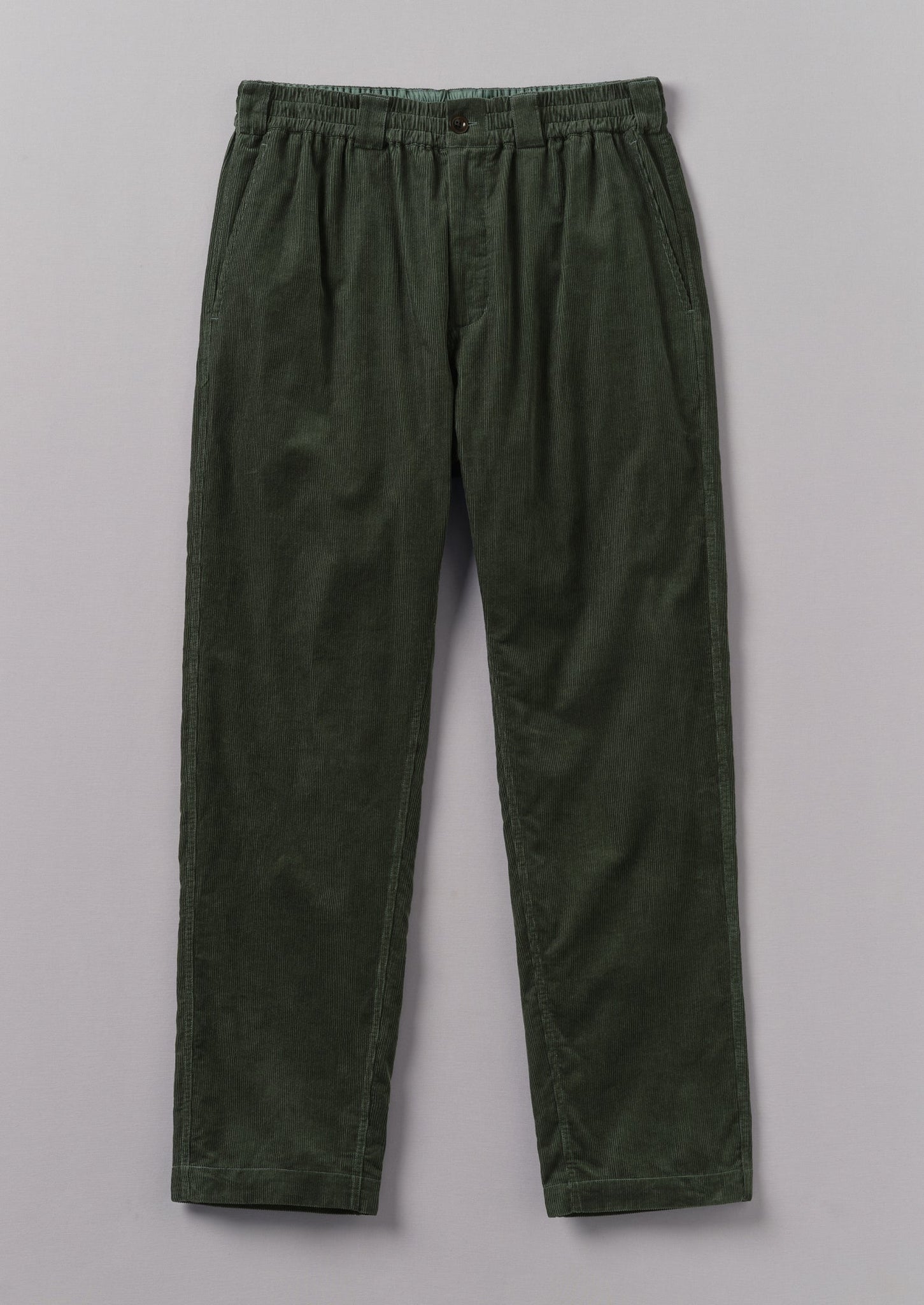 Soft Organic Cord Drawstring Pants | Dark Mineral Green