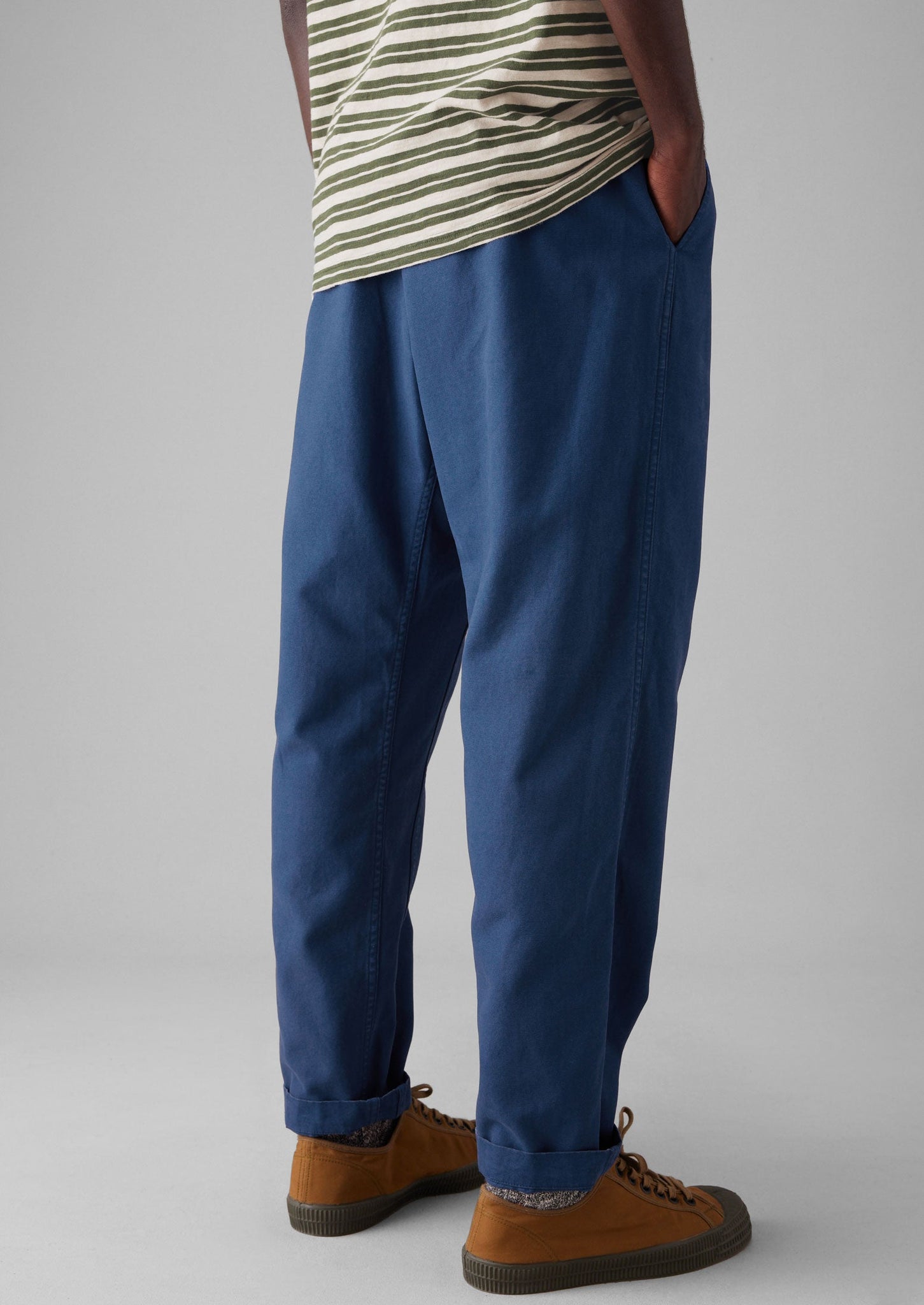 Canvas Cotton Drawstring Pants | Engineer Blue