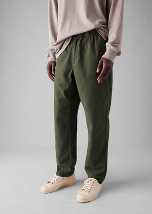 Canvas Cotton Drawstring Pants | Olive