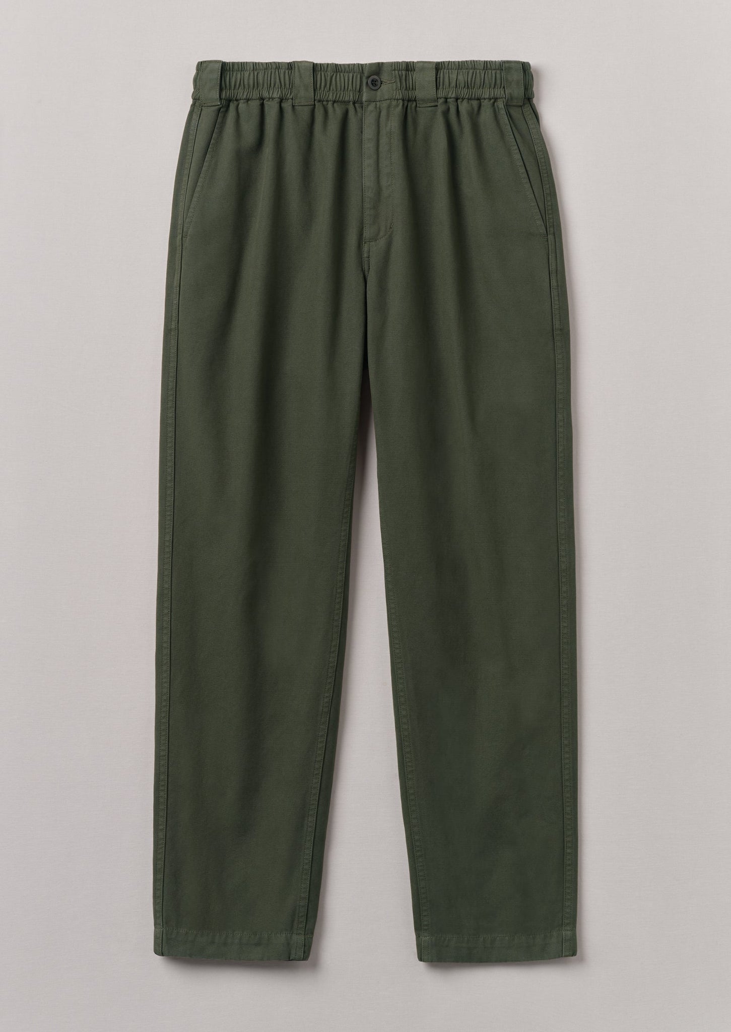 Canvas Cotton Drawstring Pants | Olive