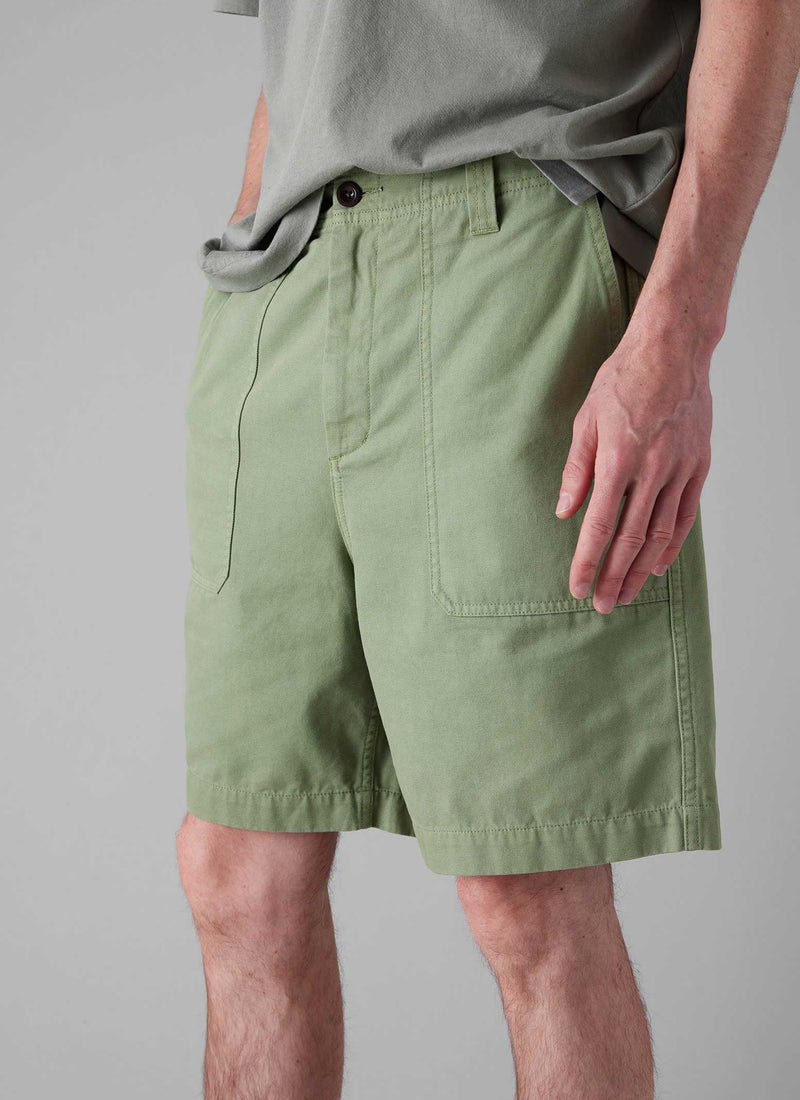 Cotton Canvas Shorts | Light Sage