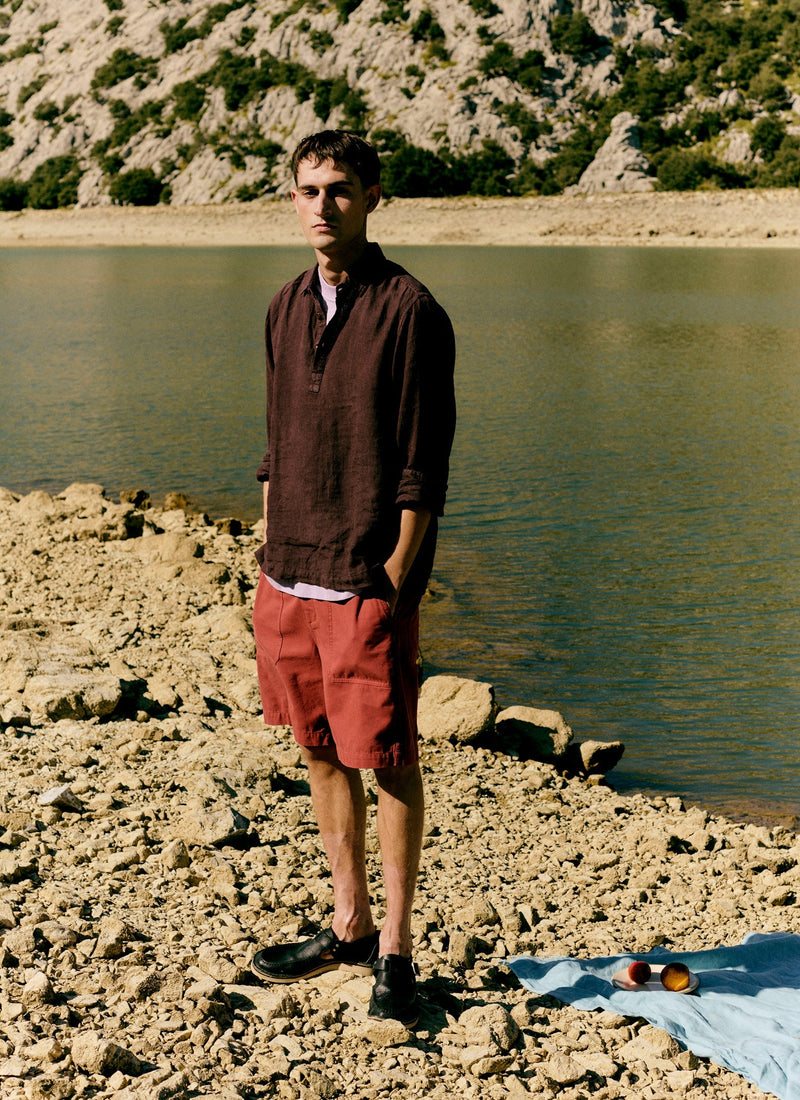 Cotton Canvas Shorts | Terracotta