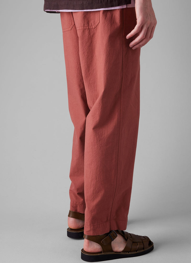 Cotton Linen Workwear Pants | Red Brick