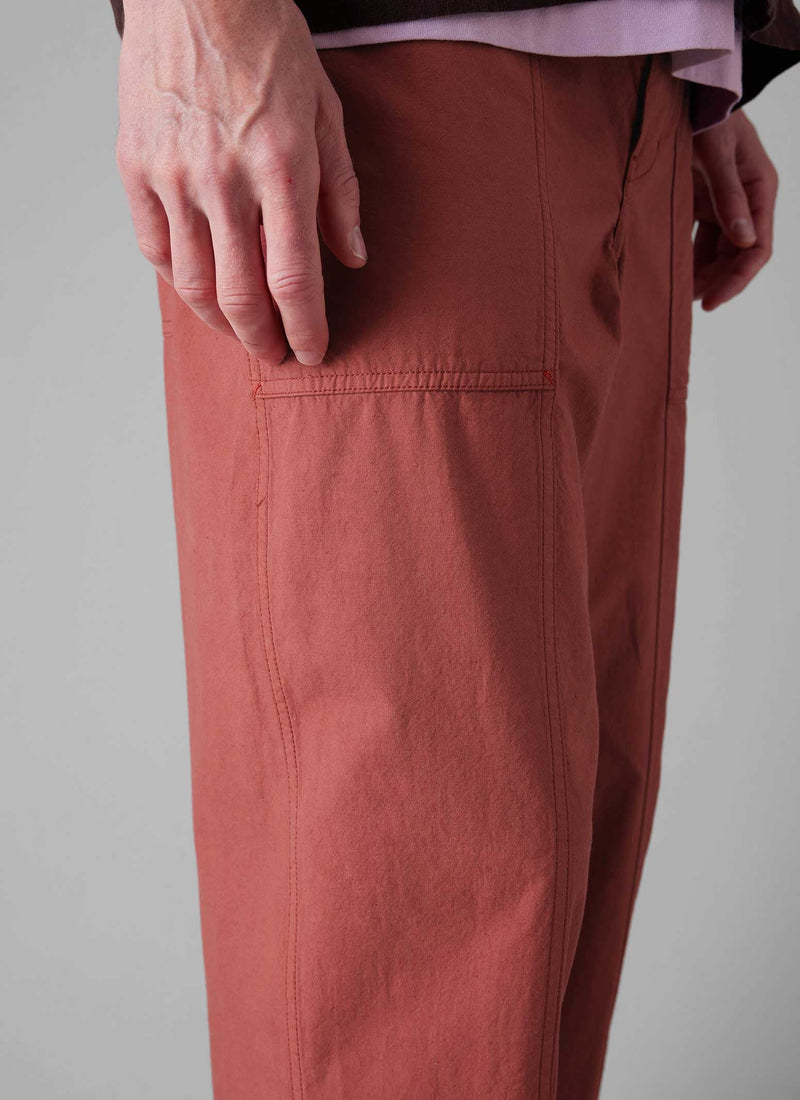 Cotton Linen Workwear Pants | Red Brick