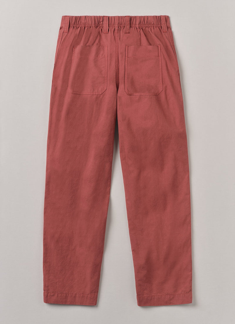 Cotton Linen Workwear Pants | Red Brick
