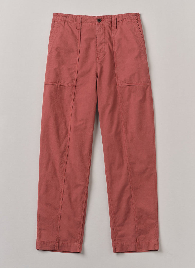 Cotton Linen Workwear Pants | Red Brick