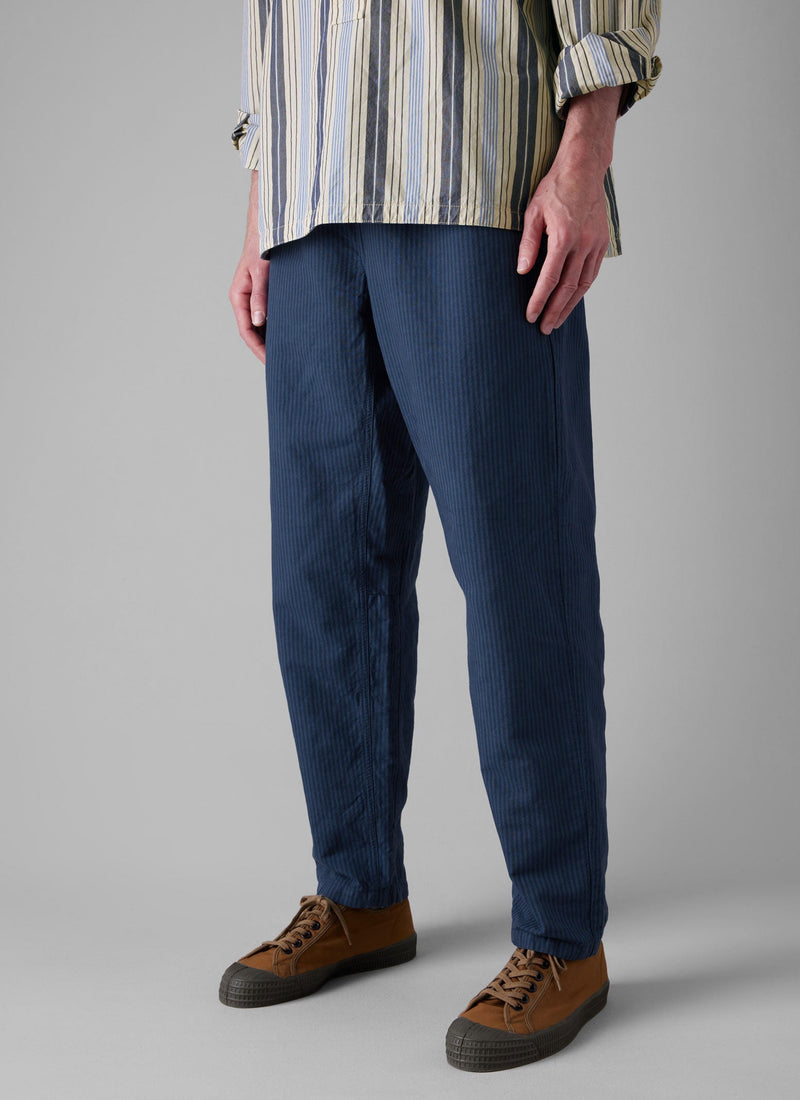 Alfie Overdyed Stripe Pants | Engineer Blue